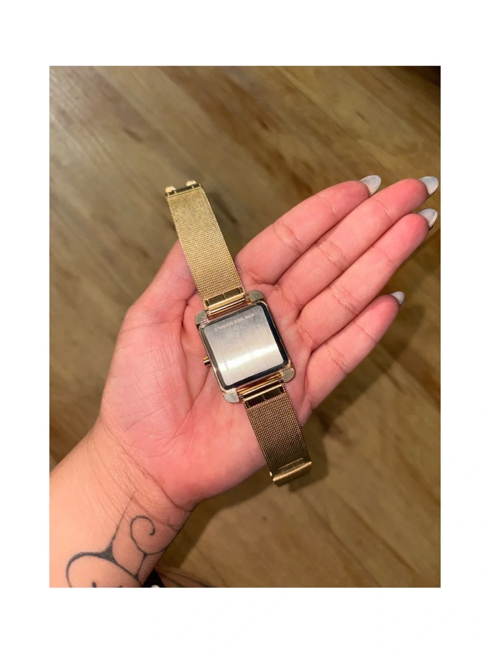 Nine West Gold Square Mesh Strap Watch